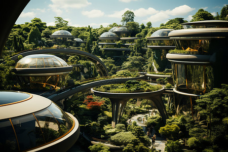 未来绿色城市背景图片