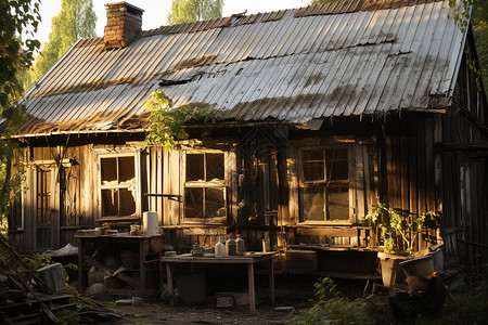 乡村小木屋背景图片