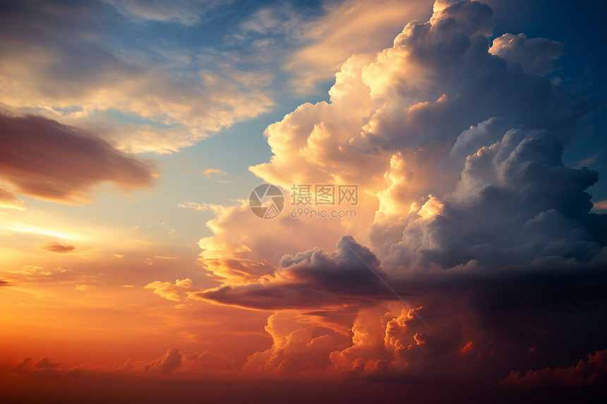 夕阳下的云霞图片