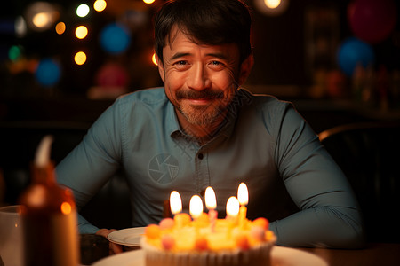 孤独男人庆祝生日背景图片