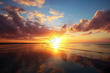 海洋上的日落背景图片