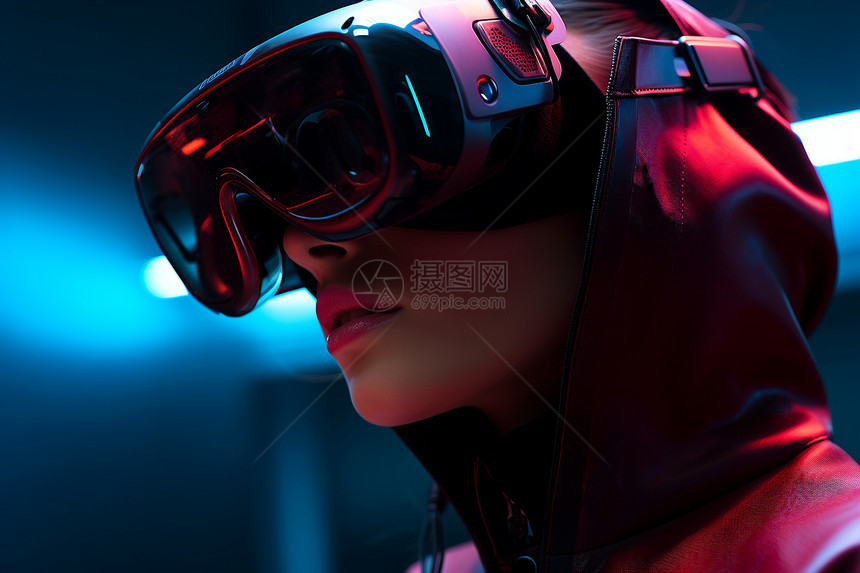 女性体验VR技术图片