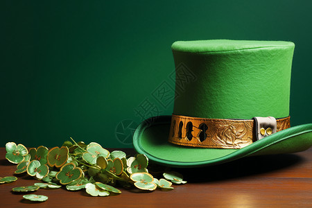 幸运的绿色帽子背景图片