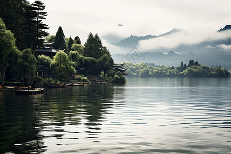 美丽在西湖西湖佳境背景