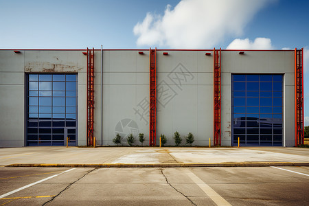 现代工厂外观背景图片