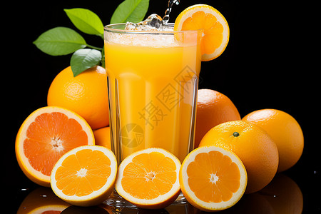 清爽橙汁背景图片