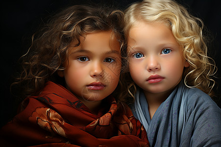 两个小女孩背景图片