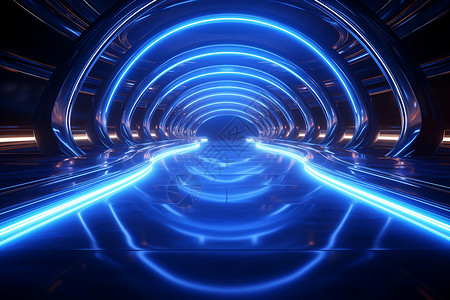 蓝光隧道隧道入口高清图片