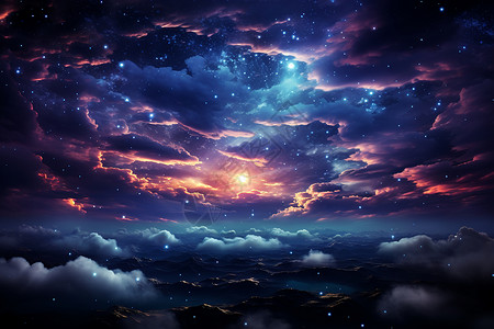璀璨的夜空背景图片