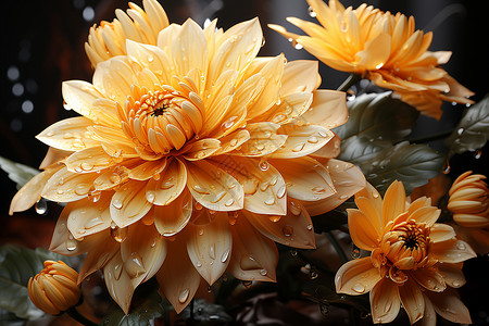 黄色菊花束背景图片