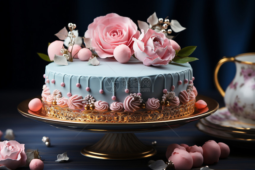 浪漫装饰的蛋糕图片