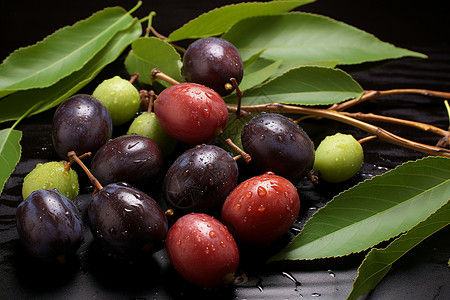 健康新鲜的浆果背景图片