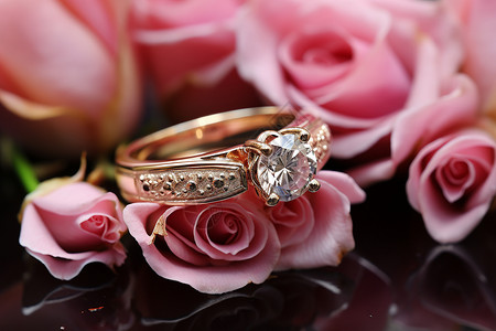 结婚周年纪念美丽的钻石戒指背景
