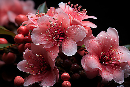 一束粉红花朵背景图片