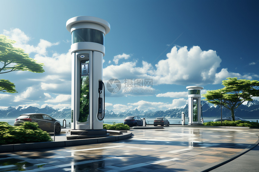未来的充电站图片