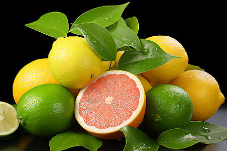 果香四溢的柠檬水果背景图片