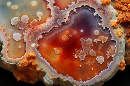 玉髓气泡石上的微观之美背景