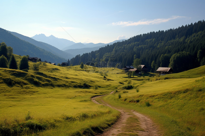 草地上有一座小山图片