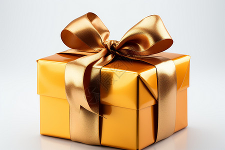 金色盒子包装金色蝴蝶结的礼盒背景