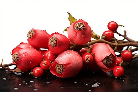 鲜美口感的红色浆果背景图片