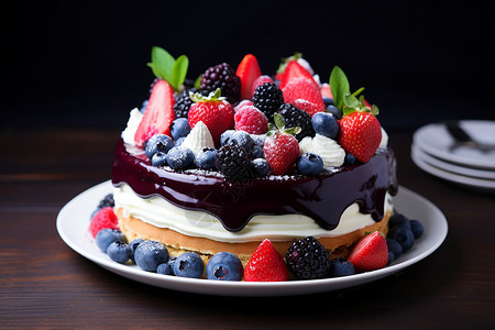 水果蛋糕背景图片