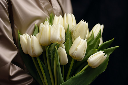 白色郁金香的芬芳背景图片