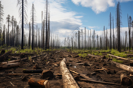 被砍伐的森林被破坏的森林背景
