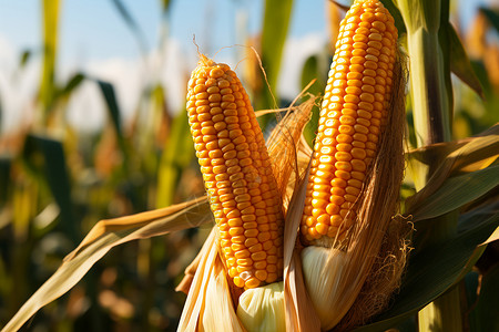 丰收季节的玉米背景图片