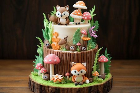 森林蛋糕背景图片