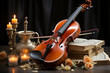 迷人魅力的小提琴背景图片