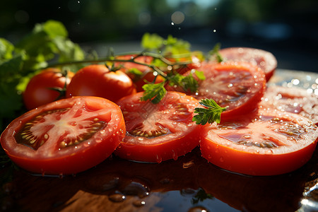 砧板上的西红柿背景图片