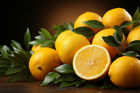新鲜柑橘背景图片