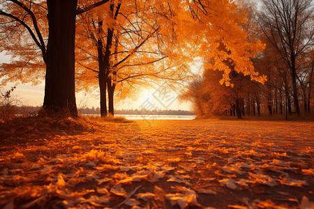 秋色美丽景色背景图片