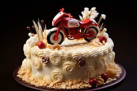 美味的摩托车蛋糕背景图片