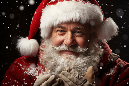 雪中圣诞老人背景图片