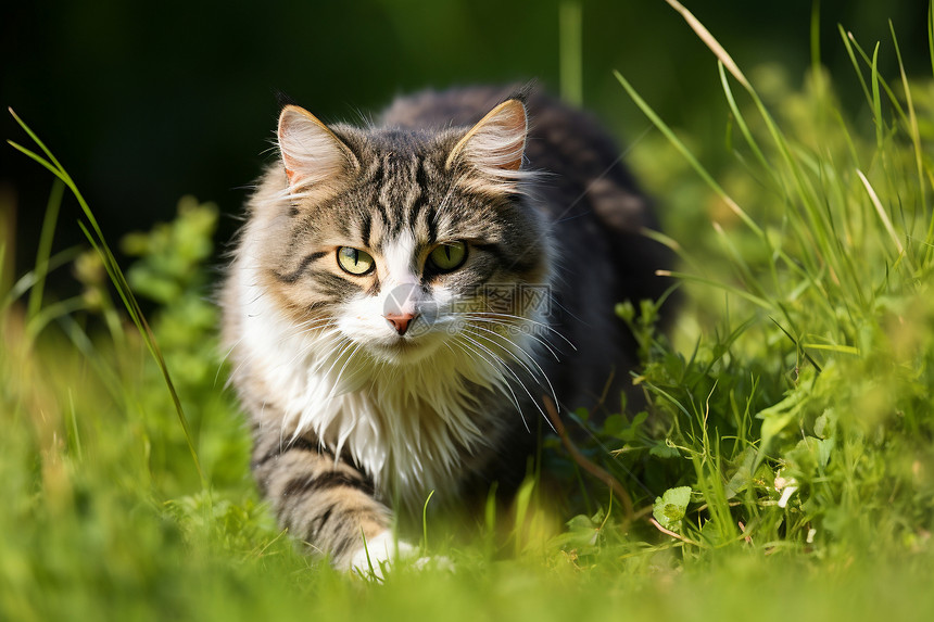 猫咪的户外图片