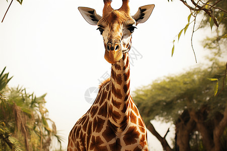 高大的长颈鹿背景图片