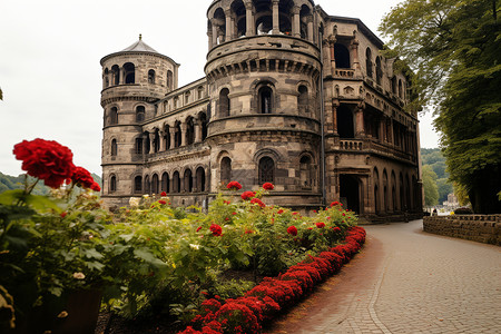 传统的复古建筑背景图片