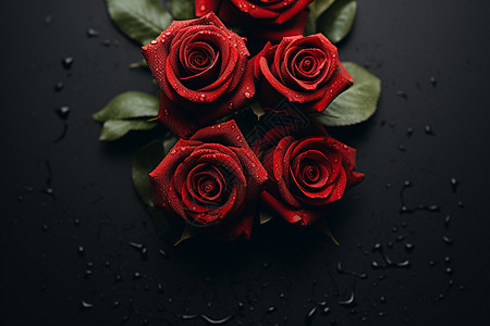 漂亮的红色玫瑰花背景图片