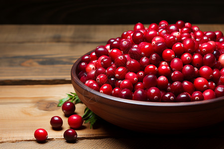 红色的成熟蔓越莓背景图片