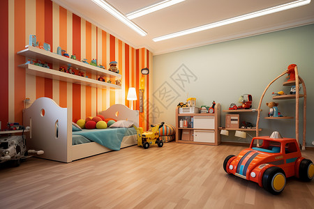 儿童地板可爱的儿童卧室背景