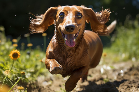 奔跑的动物小狗背景图片