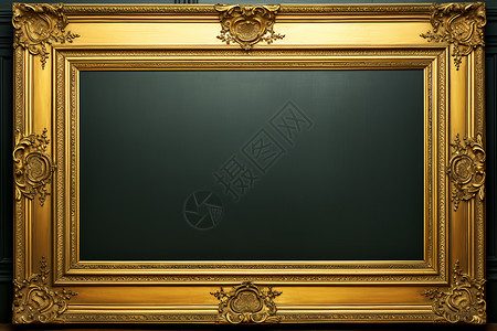 黄金装饰的黑色框架背景图片