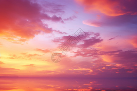 五一劳动节字样夕阳照耀的紫色天空背景
