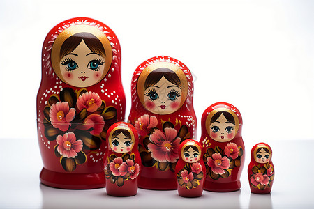 传统手工的俄罗斯套娃背景图片