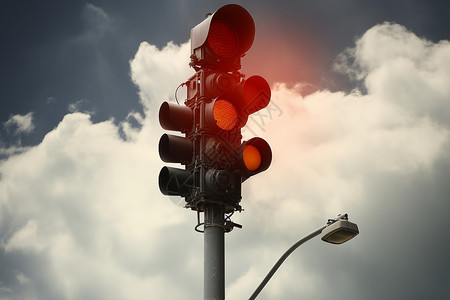 信号灯素材道路上的交通信号灯背景