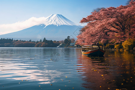 著名的富士山景观背景图片