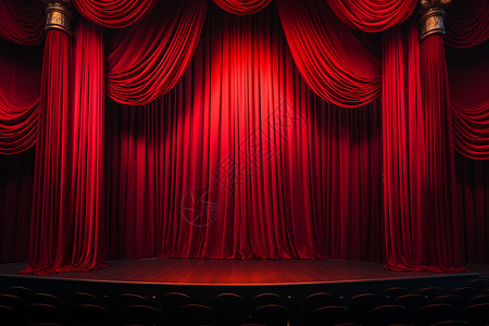 红色闪亮幕布红色幕布的舞台背景