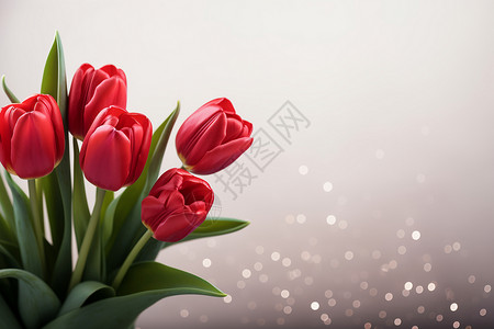红色的郁金香花束背景图片