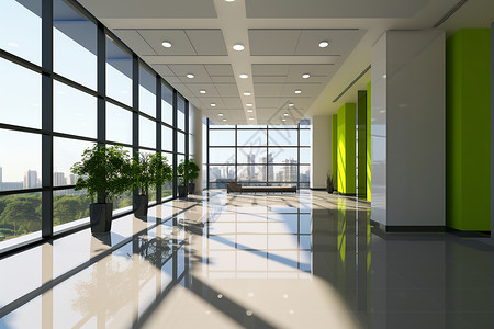 商务建筑走廊背景图片